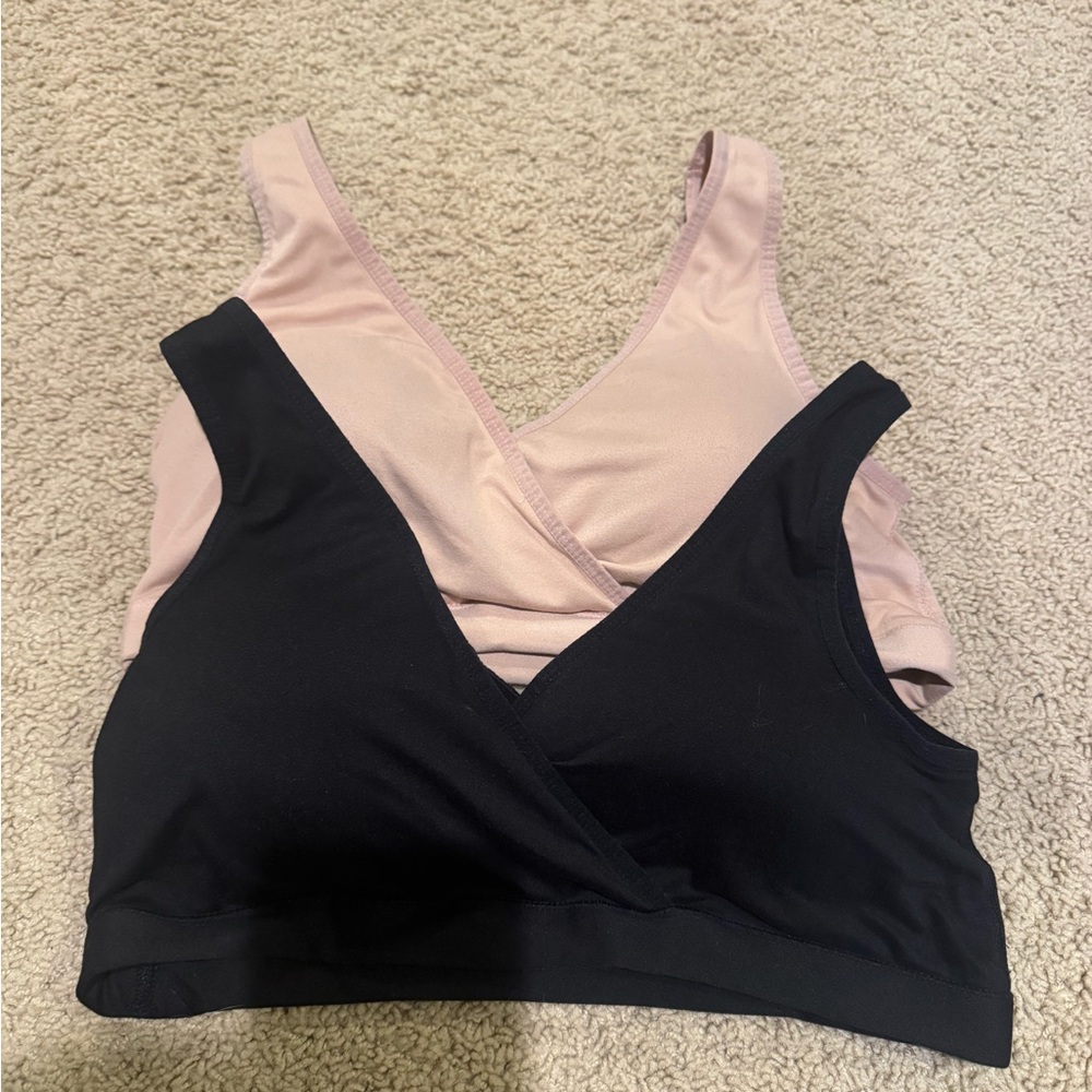 Secret Treasures Black and Pink Maternity/Nursing Bra Set